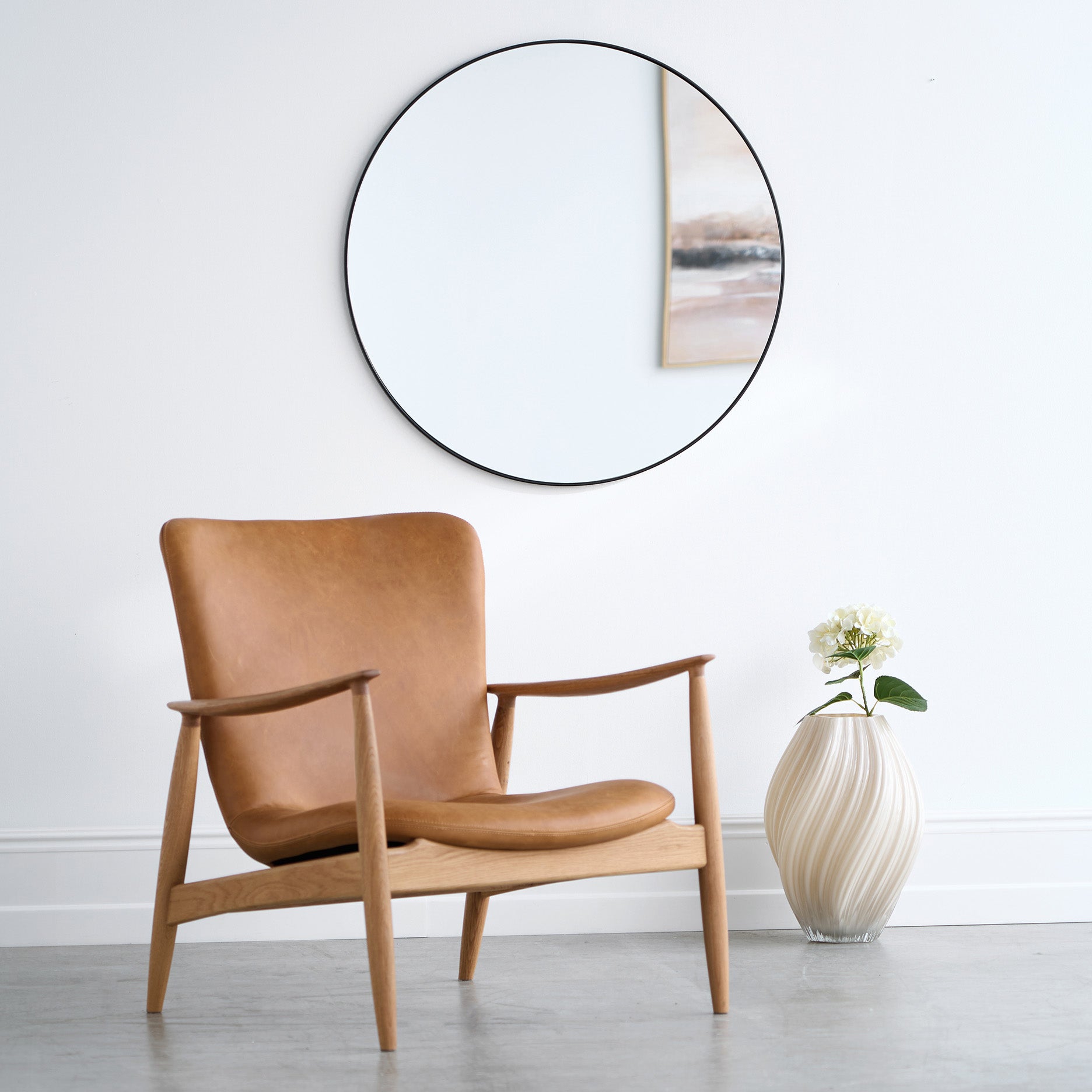 Moon II spejl - alu Ø80